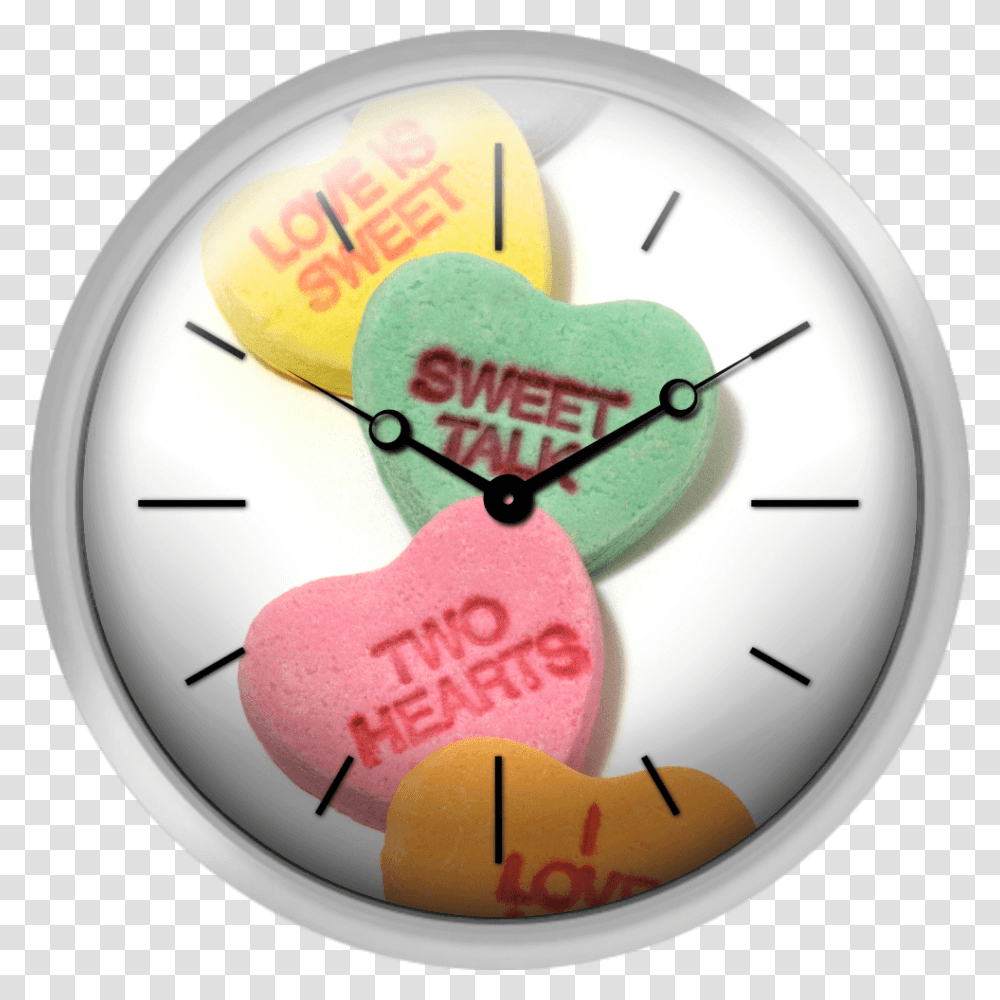 Valentine Candy Hearts Wall Clock, Analog Clock, Mouse, Hardware, Computer Transparent Png