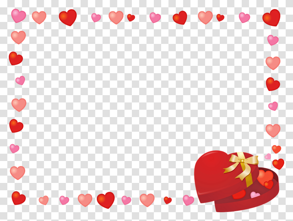 Valentine Frame Clip Art Hearts Candy Chocolate Marco San Valentin, Plant, Flower, Blossom Transparent Png