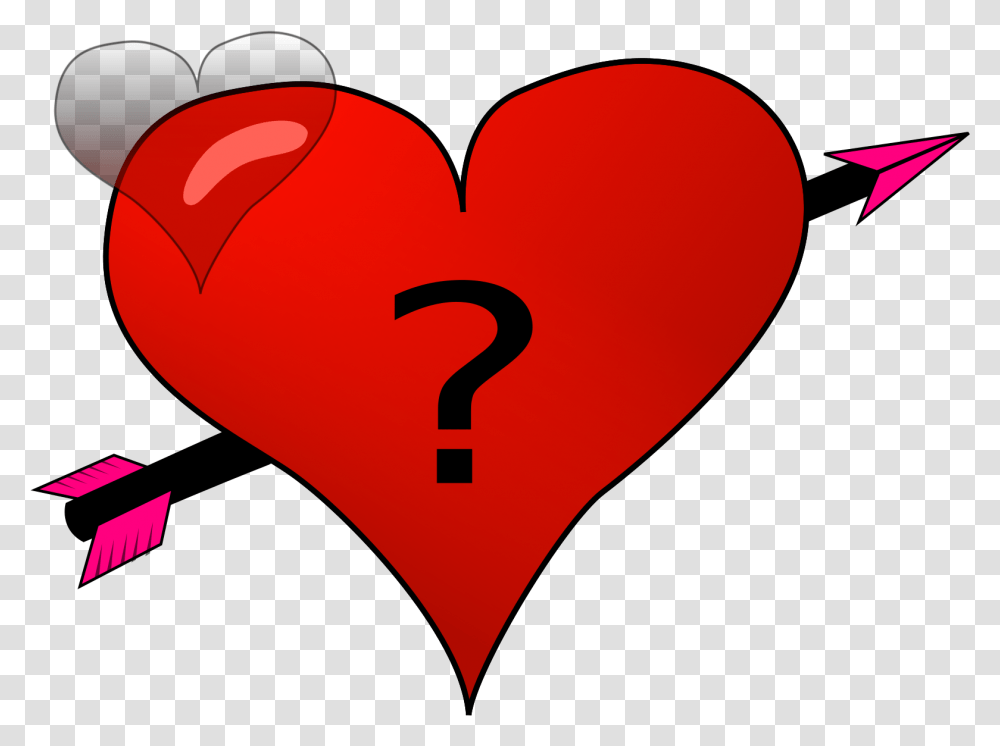 Valentine Heart Arrow With Question Mark Svg Vector Question Mark For Love, Pillow, Cushion Transparent Png