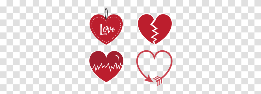 Valentine Icon Four Red Love Shapes Girly, Heart, Mustache Transparent Png