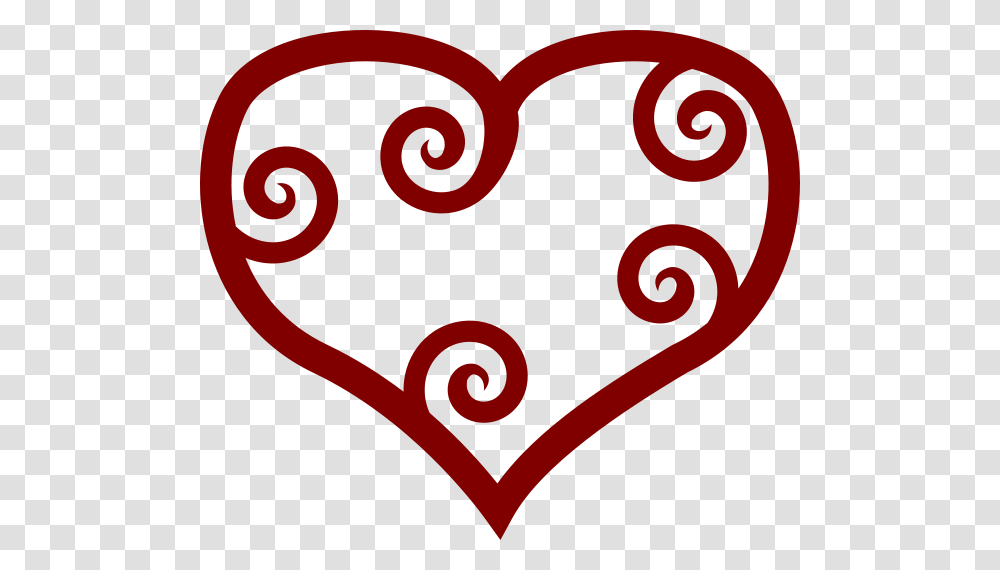 Valentine Red Maori Heart Clipart For Web, Floral Design, Pattern, Spiral Transparent Png