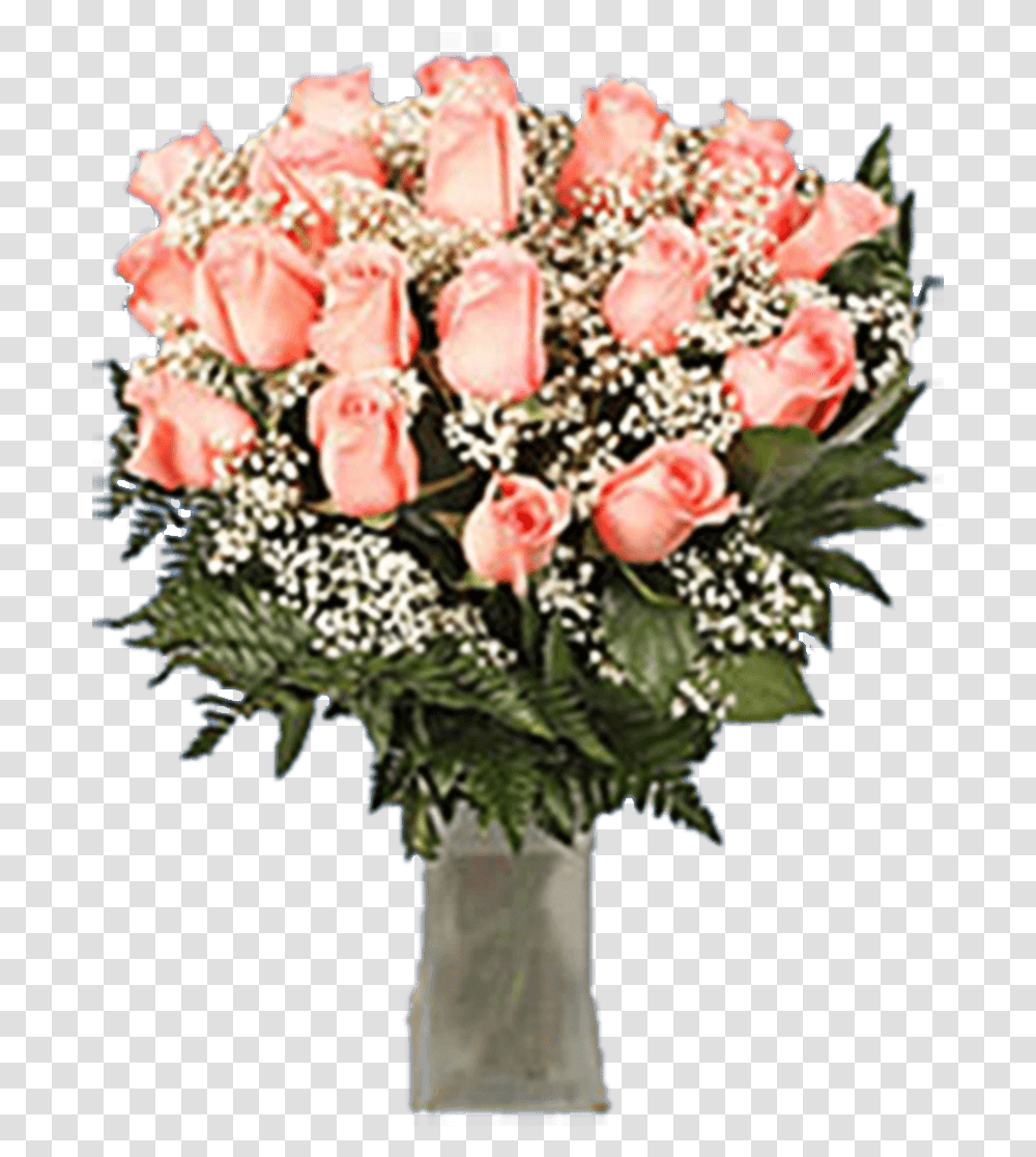 Valentine's Day Bouquet Blooming Love 24 Pink Roses Garden Roses, Plant, Flower, Blossom, Flower Arrangement Transparent Png