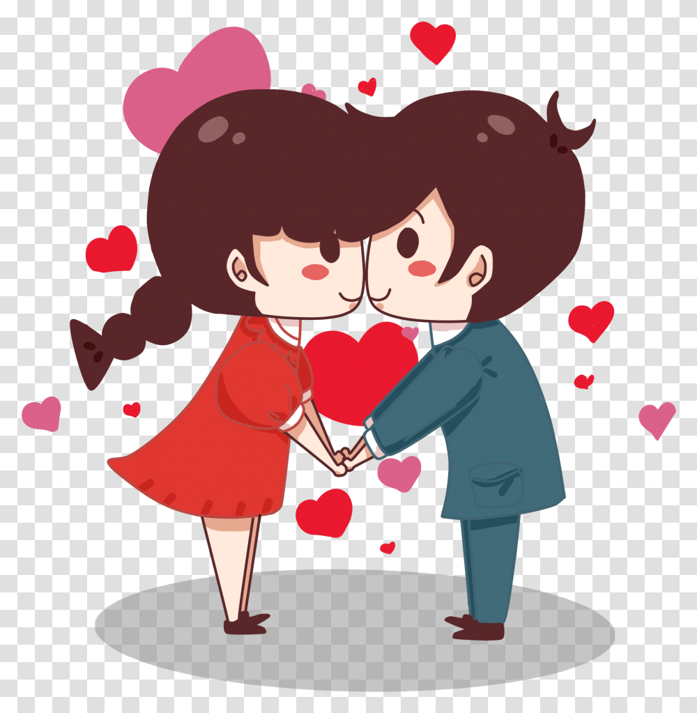 Valentine's Day Cute Little Couple Image Free Download Love Romantic Valentine Day, Petal, Flower, Plant, Blossom Transparent Png