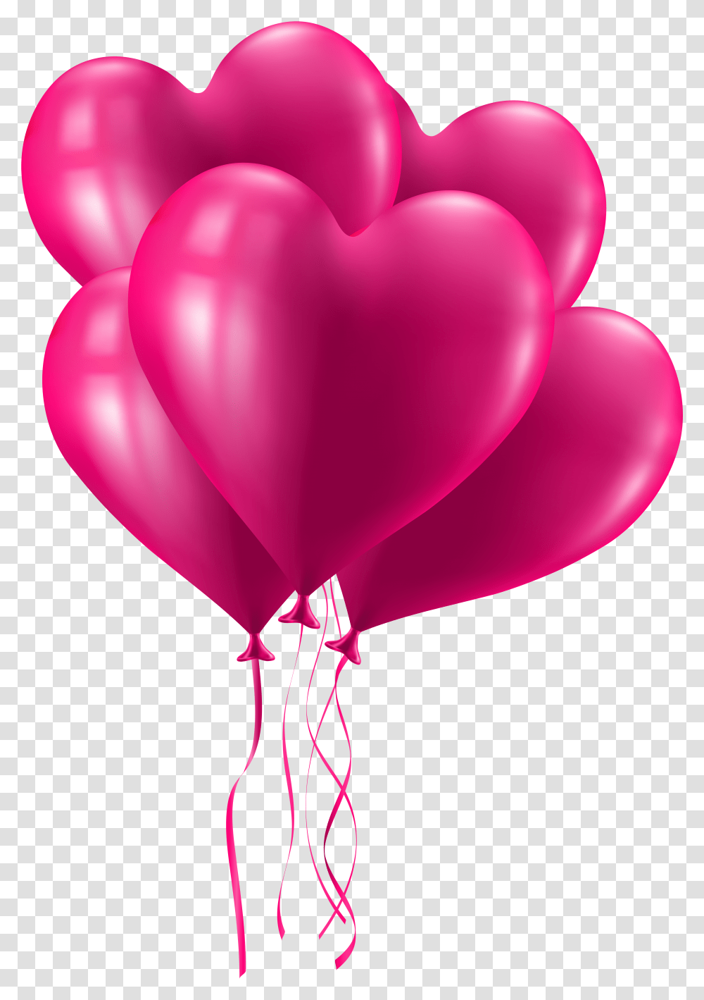 Valentine's Day Pink Heart Balloons Clip Art Image Pink Balloons Transparent Png