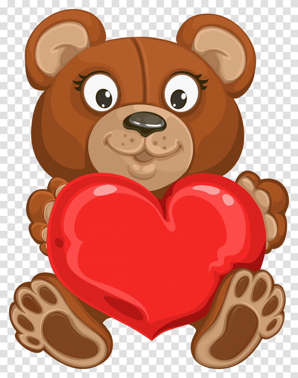 Valentine's Teddy With Heart Clip Art Teddy Bear Heart, Mammal, Animal, Food, Plant Transparent Png