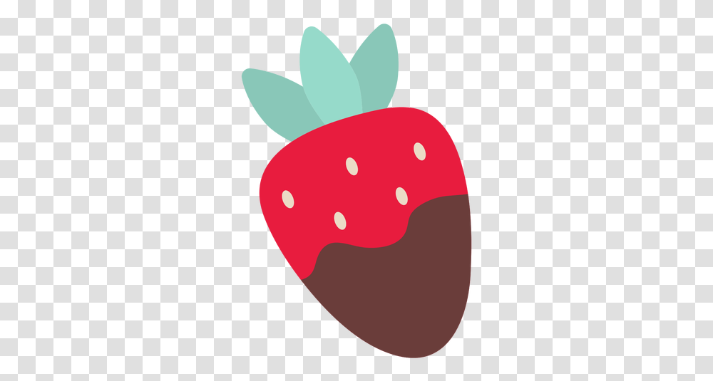 Valentine Strawberry Chocolate Flat Fresh, Plant, Food, Fruit, Vegetable Transparent Png