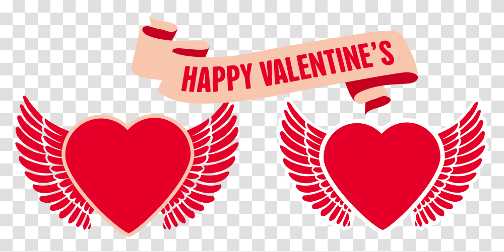 Valentinequots Day Heart With Wings Transprent, Label, Logo Transparent Png