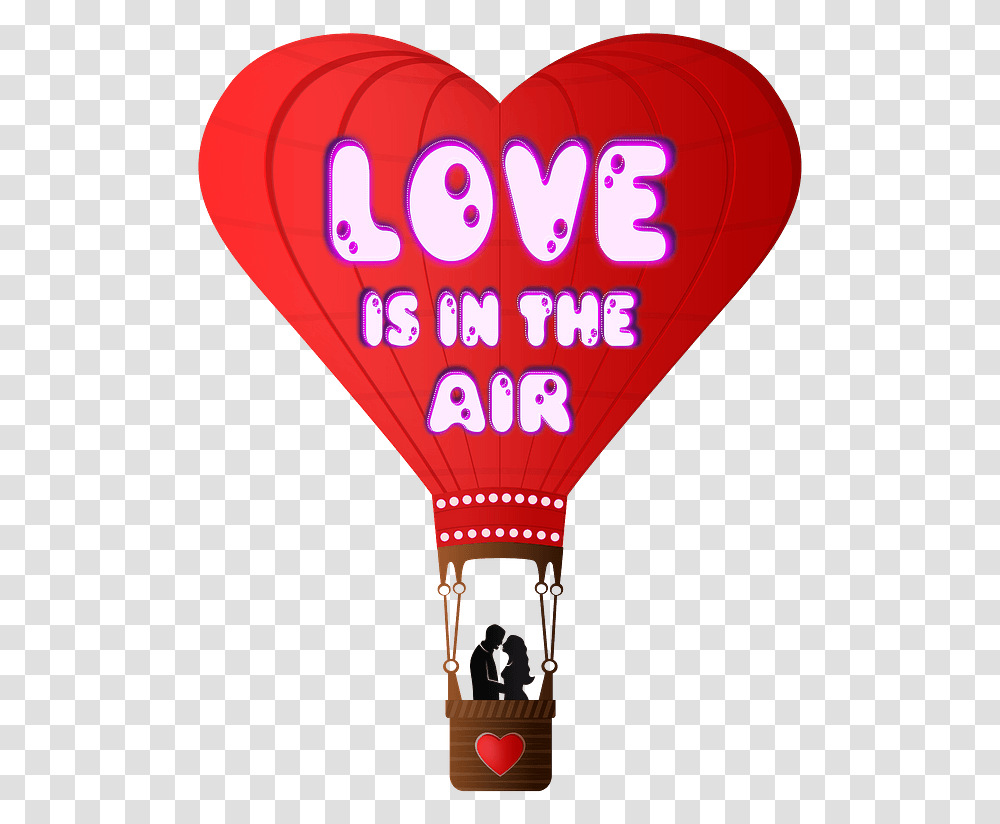 Valentinequots Day Hot Air Balloon Clipart Lovers In The Air, Vehicle, Transportation, Aircraft Transparent Png