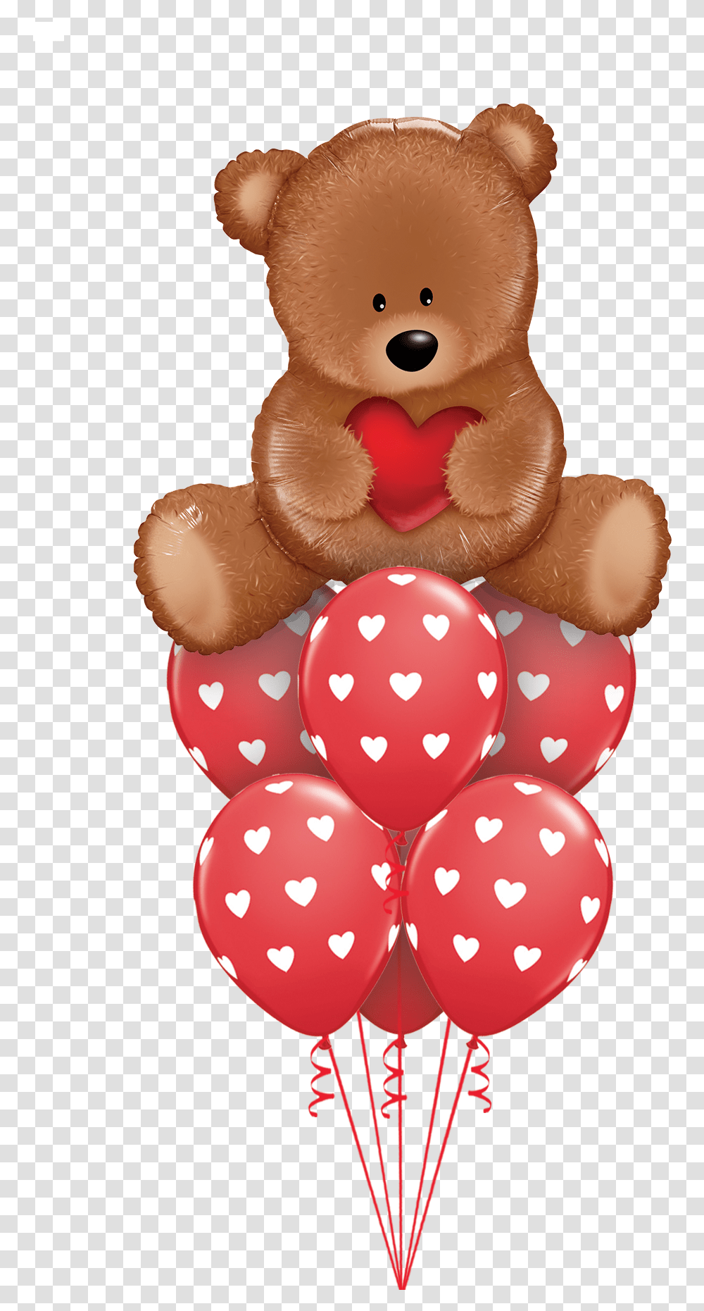 Valentines Day Balloons Loving Teddy Bear, Toy, Plush, Texture Transparent Png