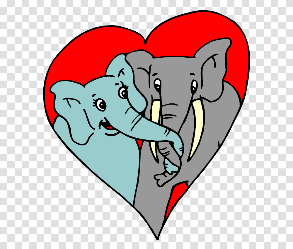 Valentines Day Free Clip Art, Wildlife, Animal, Mammal, Elephant Transparent Png