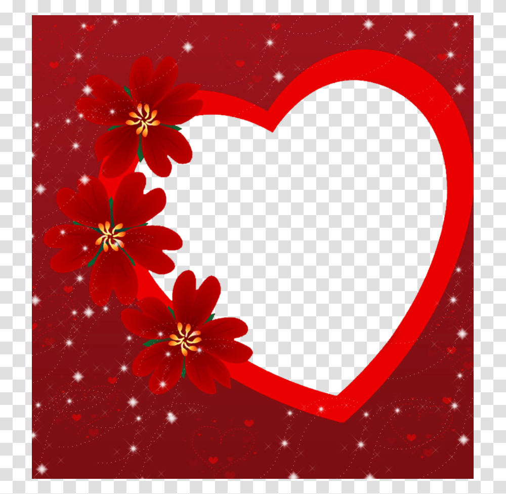 Valentines Day Heart Frame Photo Vector Clipart, Floral Design, Pattern, Maroon Transparent Png