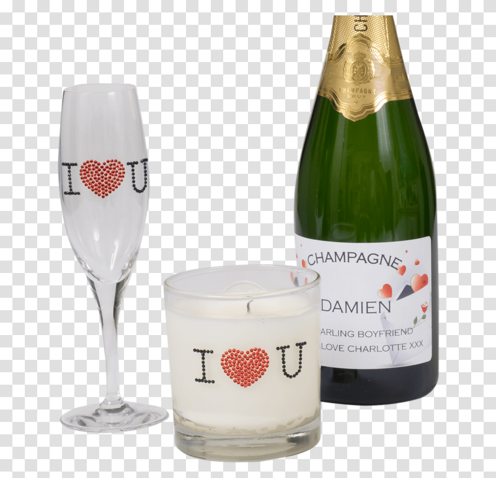 Valentines Day Personalised Prosecco Gift Set Wine Glass, Milk, Beverage, Drink, Alcohol Transparent Png