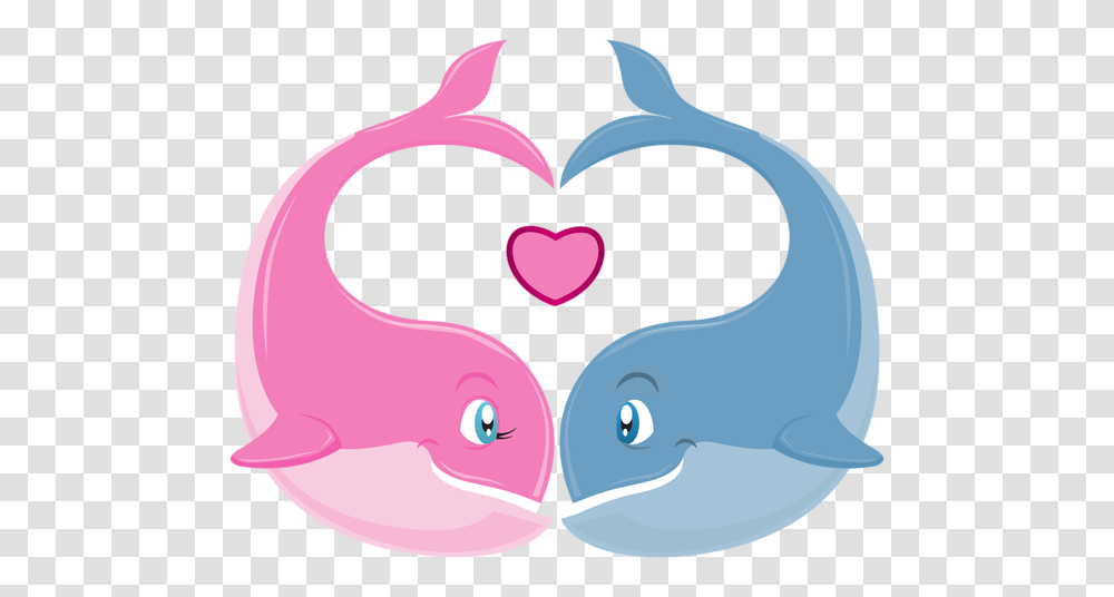 Valentines Day Whales Couple Clipart Image Decoupage, Heart, Animal Transparent Png
