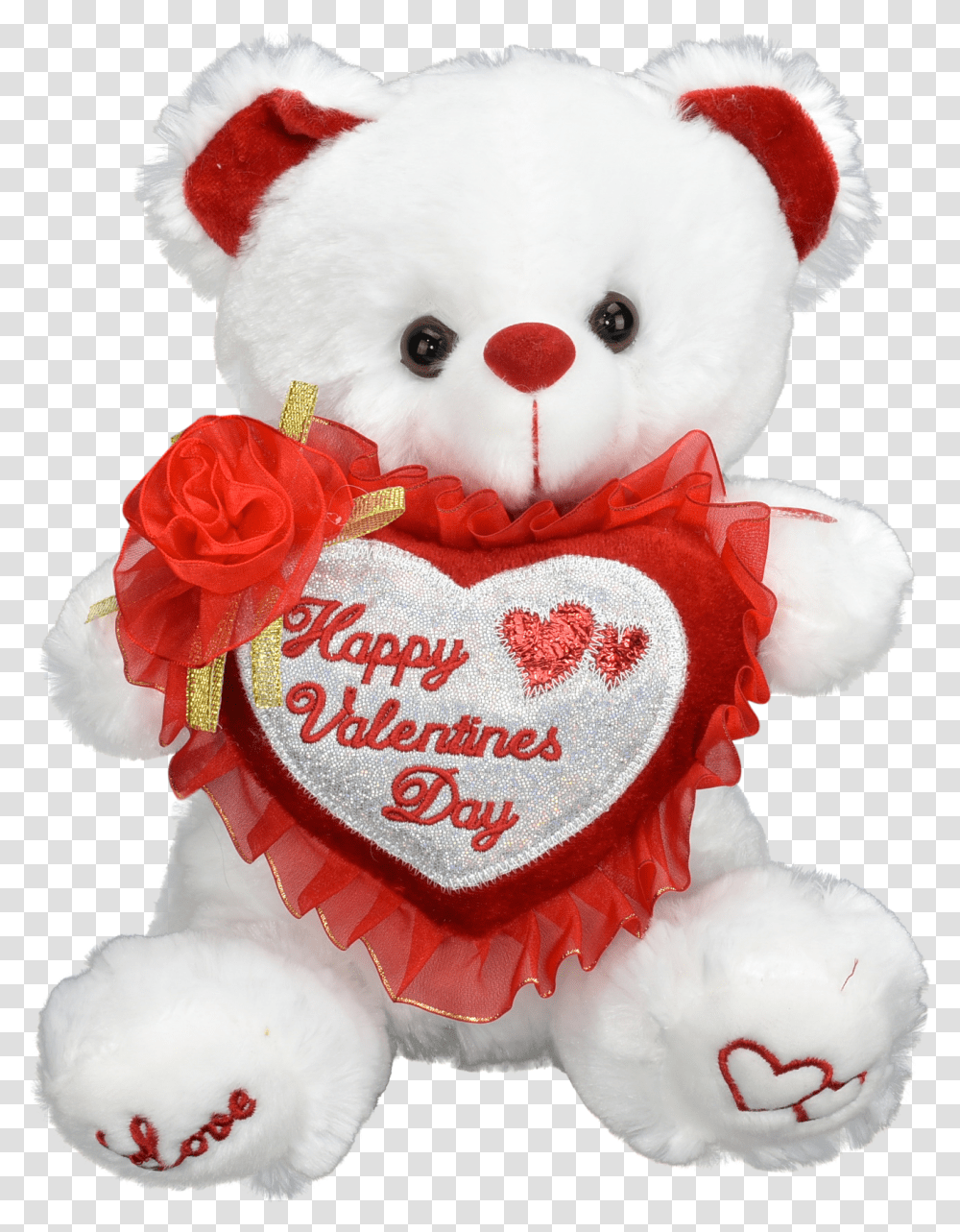 Valentines Day White Teddy Bear Plush Teddy Bear, Toy, Snowman, Winter, Outdoors Transparent Png