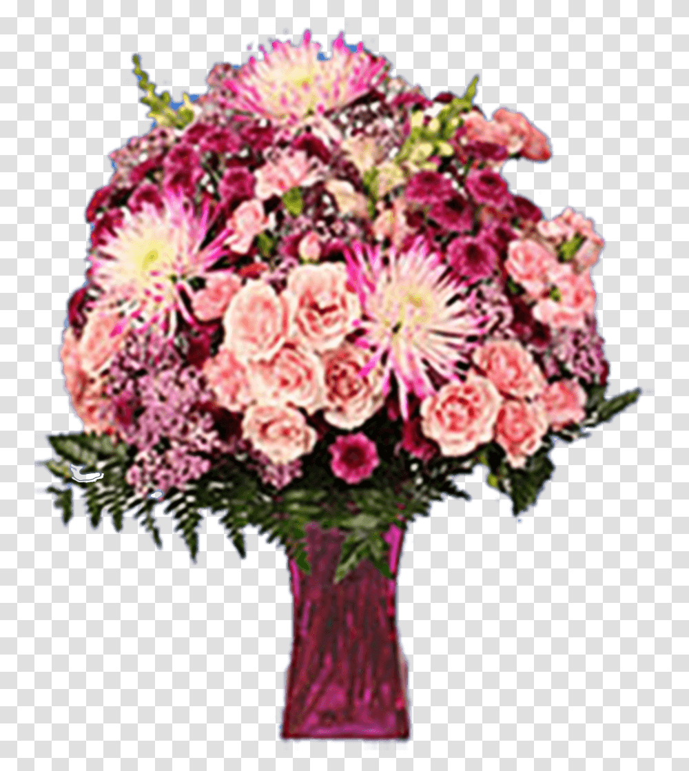 Valentines Flower Arrangement Pink Purple Flowers With Bouquet, Plant, Flower Bouquet, Blossom, Floral Design Transparent Png