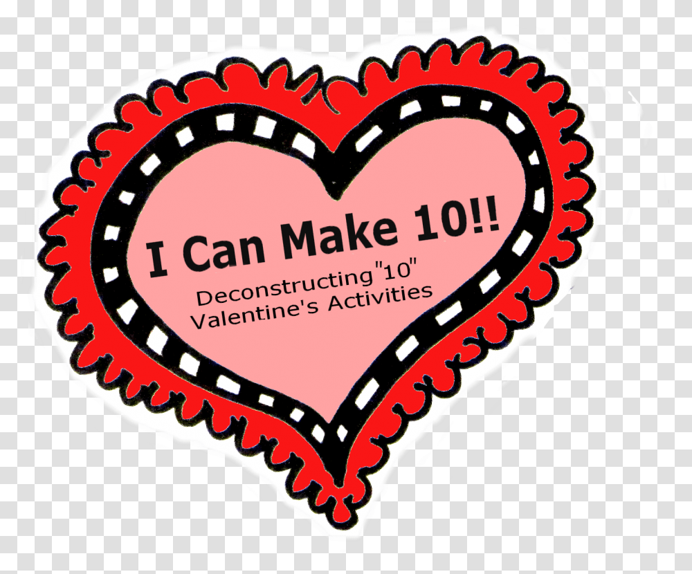 Valentines Math Freebie Decomposing 10 Preschool Powol Heart, Label, Sticker, Interior Design Transparent Png