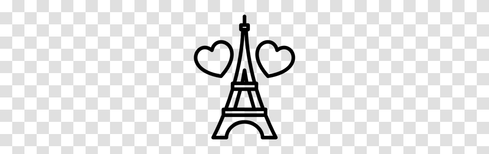 Valentines Romantic France Heart Shapes Eiffel Tower Paris Icon, Gray, World Of Warcraft Transparent Png