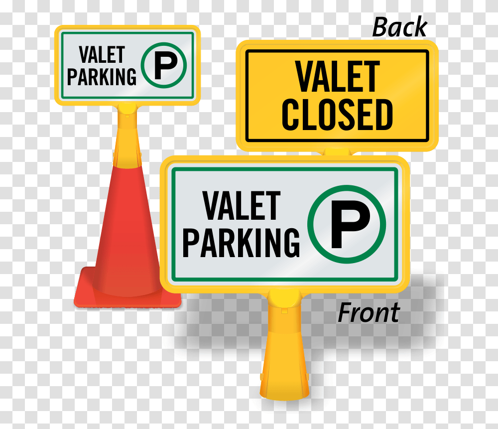 Valet Closed Coneboss Sign Sign, Road Sign Transparent Png