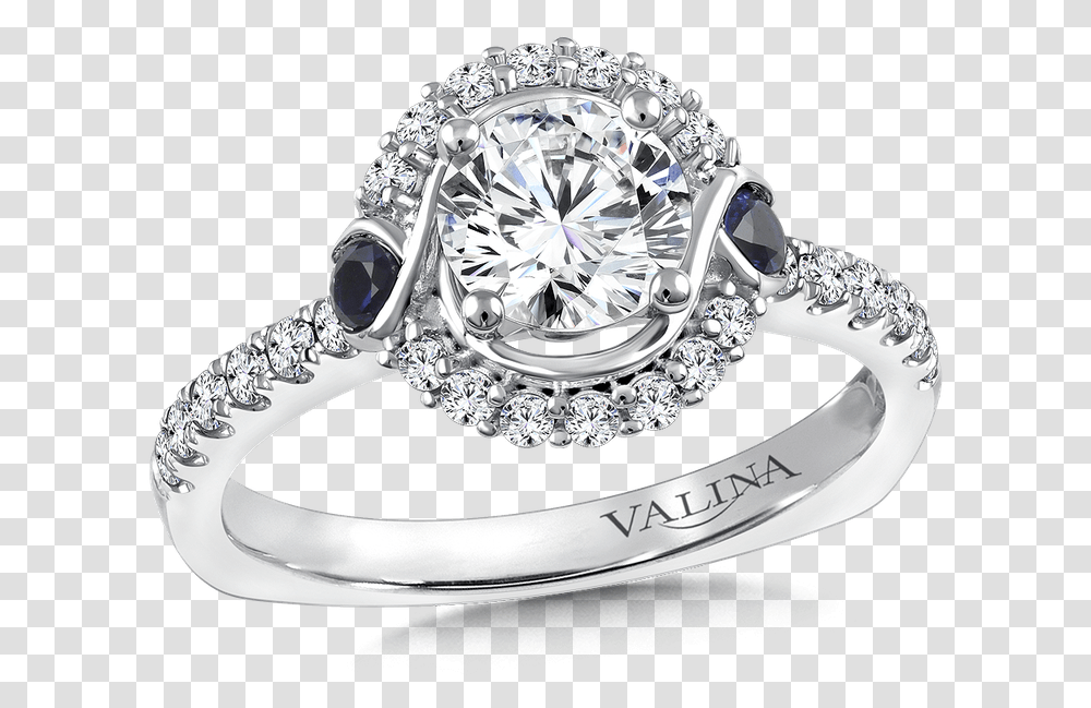 Valina Diamond And Blue Sapphire Halo Engagement Ring, Jewelry, Accessories, Accessory, Platinum Transparent Png