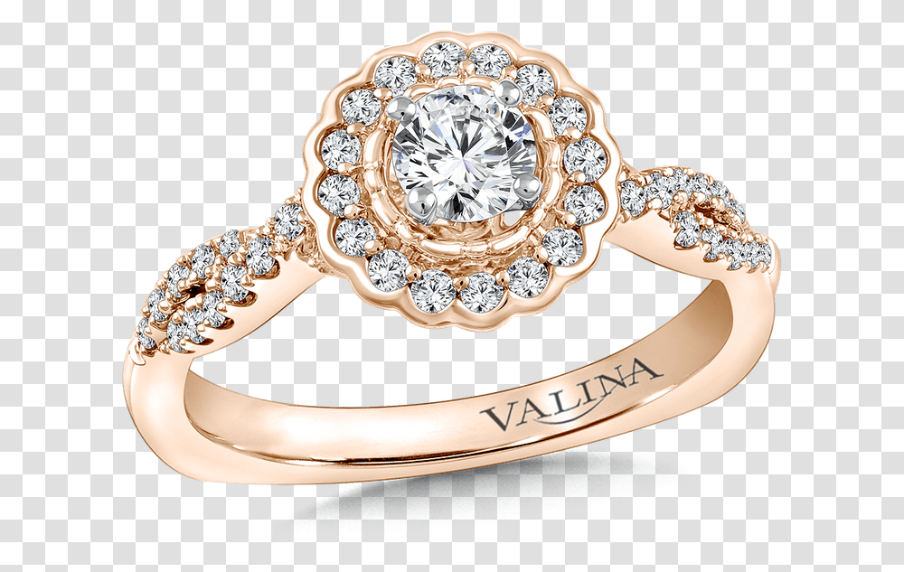 Valina Halo Engagement Ring Mounting In 14k Rose Gold Jaki Zarczynowy Wykop, Accessories, Accessory, Jewelry, Diamond Transparent Png