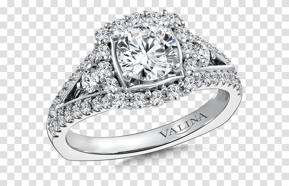Valina Halo Engagement Ring Mounting In 14k White Gold White Gold Diamond Ring Designs, Accessories, Accessory, Jewelry, Silver Transparent Png