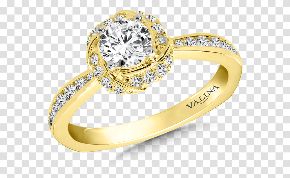 Valina Halo Engagement Ring Mounting In 14k Yellow Gold 29 Engagement Ring, Jewelry, Accessories, Accessory, Diamond Transparent Png