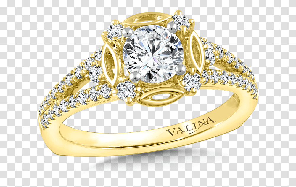Valina Halo Engagement Ring Mounting In Gold Items Ring, Jewelry, Accessories, Accessory, Diamond Transparent Png
