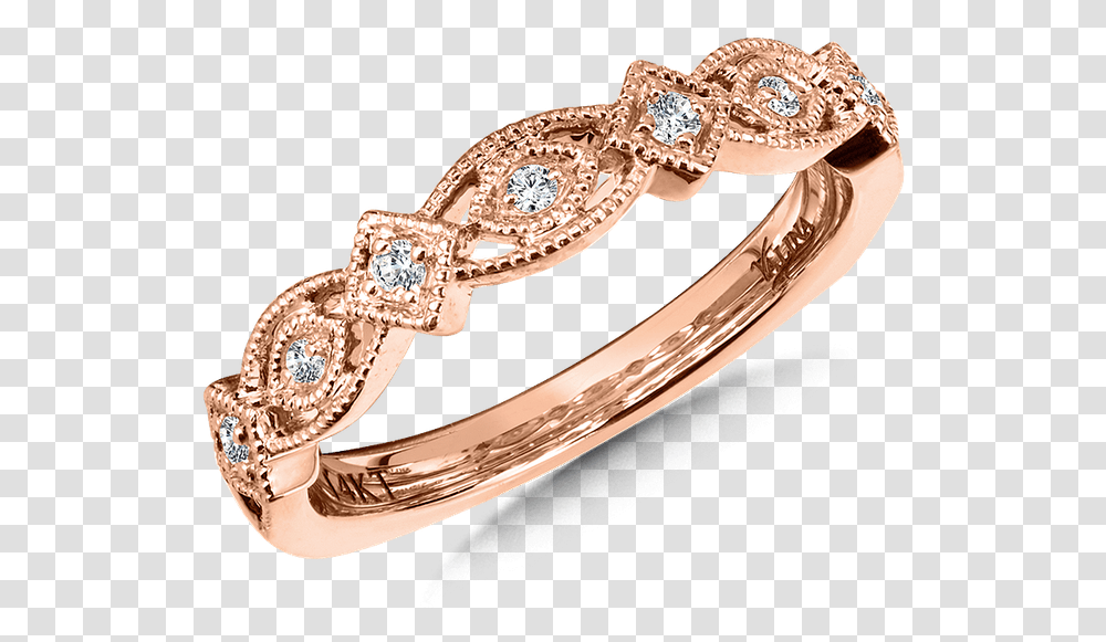 Valina Stackable Wedding Band In 14k Rose Gold 10 Ct Tw Engagement Ring, Jewelry, Accessories, Accessory, Diamond Transparent Png