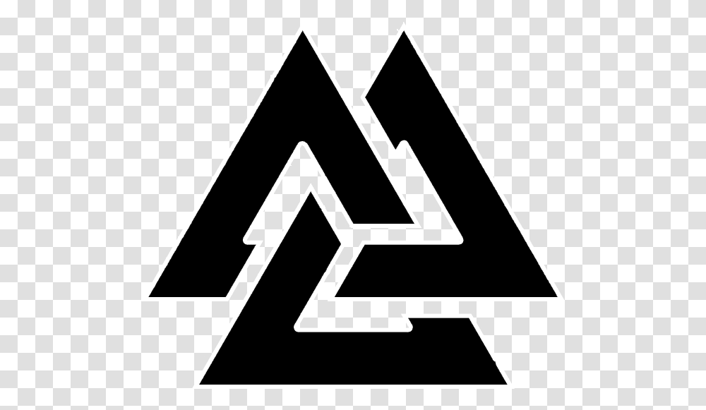 Valknut 4 Image Chaos And Order Symbols, Triangle, Recycling Symbol, Stencil, Star Symbol Transparent Png
