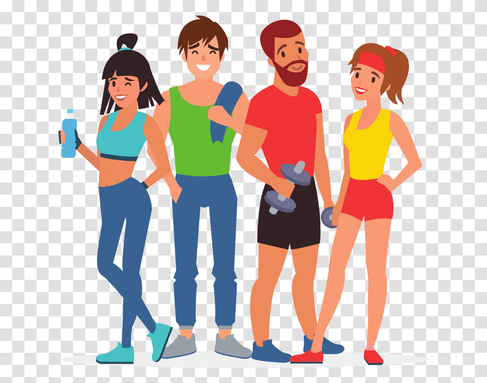 Vallejo Personal Training Fitness Cartoon, Standing, Female, People Transparent Png