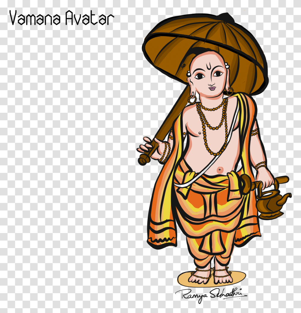 Vamana Avatar By Ramya Seshathri Vamana Avatar, Clothing, Person, Sombrero, Helmet Transparent Png