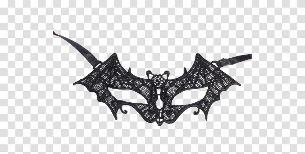 Vampire Black Lace Eye Mask, Batman Logo, Dragon Transparent Png