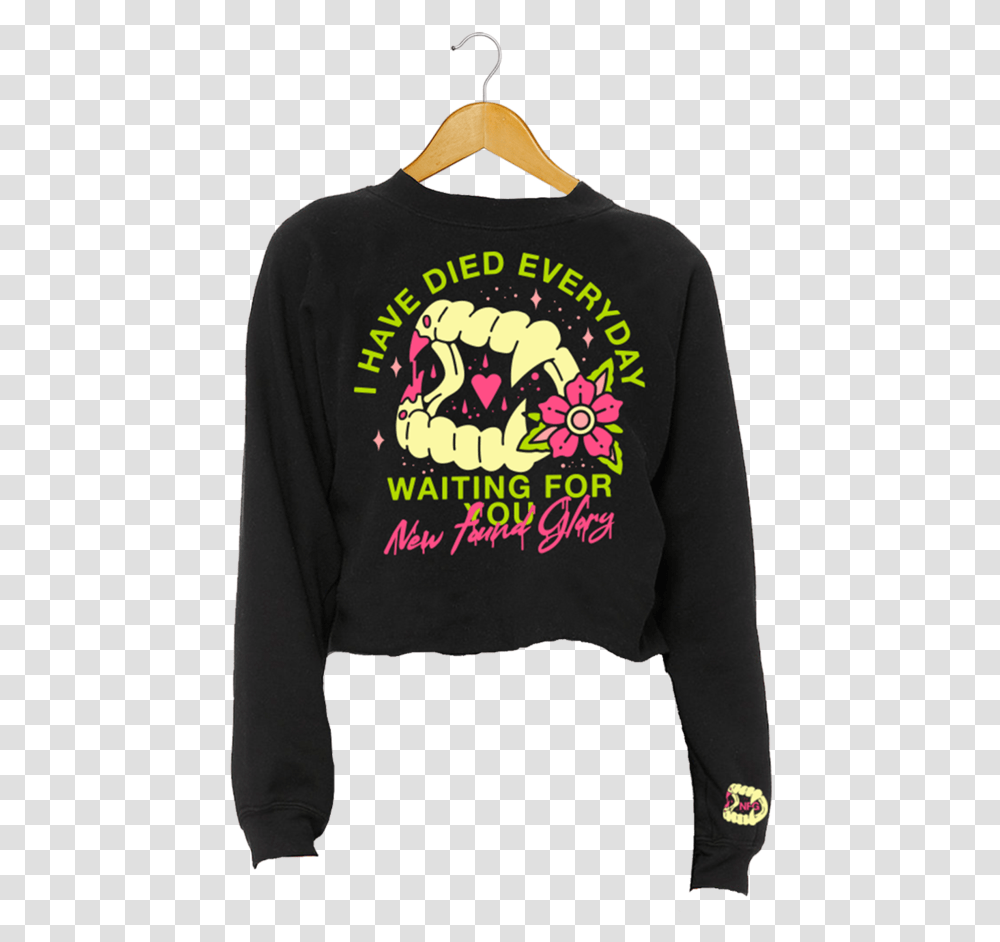 Vampire Fangs Crop Sweatshirt Puma, Clothing, Apparel, Sweater, Person Transparent Png