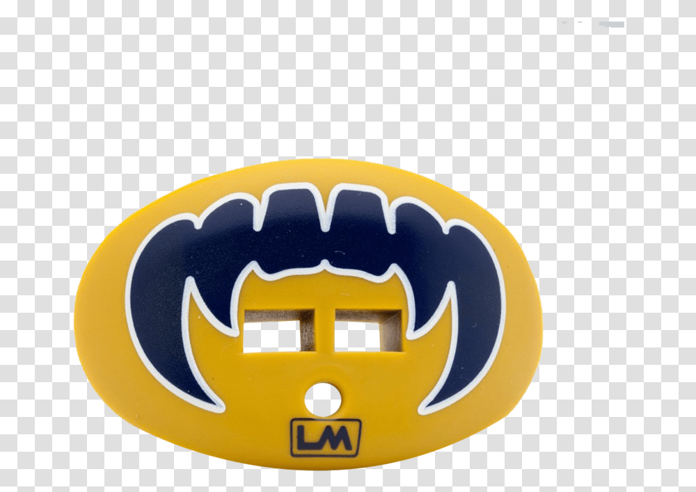 Vampire Fangs Gold Navy Blue Football Loudmouthguards Lip Protector Mouthguard, Logo, Symbol, Trademark, Adapter Transparent Png