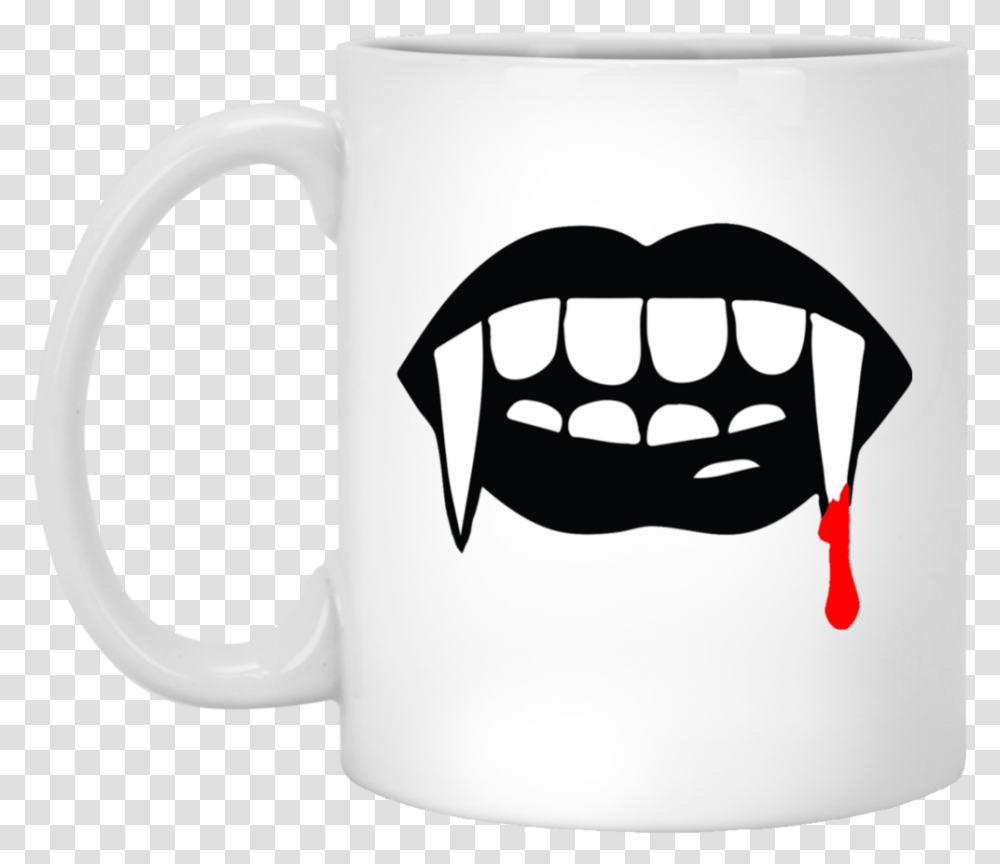 Vampire Fangs Halloween White Mug Vampire Mouth Clipart, Coffee Cup Transparent Png