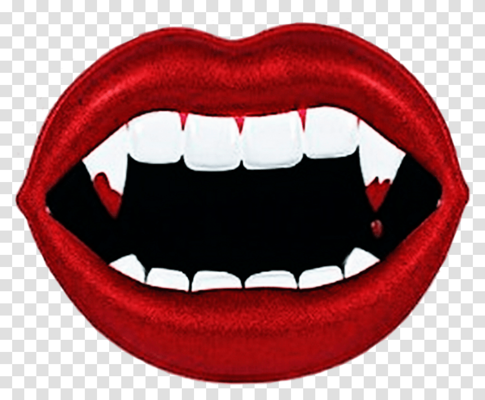 Vampire Lips Redlips Fangs Darkestocean Vampire Teeth Photo Booth, Mouth Transparent Png
