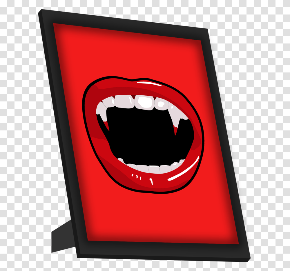 Vampire Teeth Framed Art Clip Art, Mouth, Machine, Monitor, Screen Transparent Png