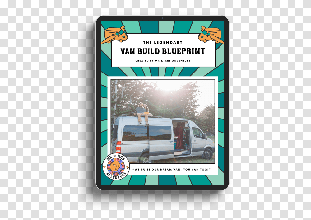 Van Build Blueprint Mr Mrs Adventure Commercial Vehicle, Transportation, Person, Minibus, Car Transparent Png