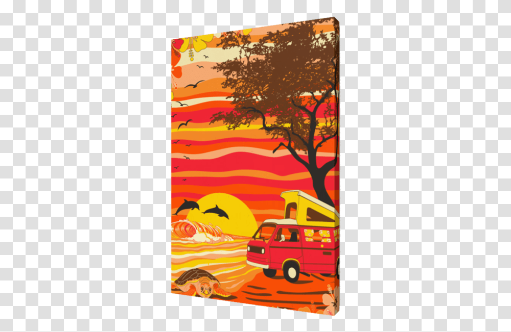Van Camping On A Hawaii Beach Wrapped Canvas Print Road, Modern Art, Poster, Advertisement Transparent Png