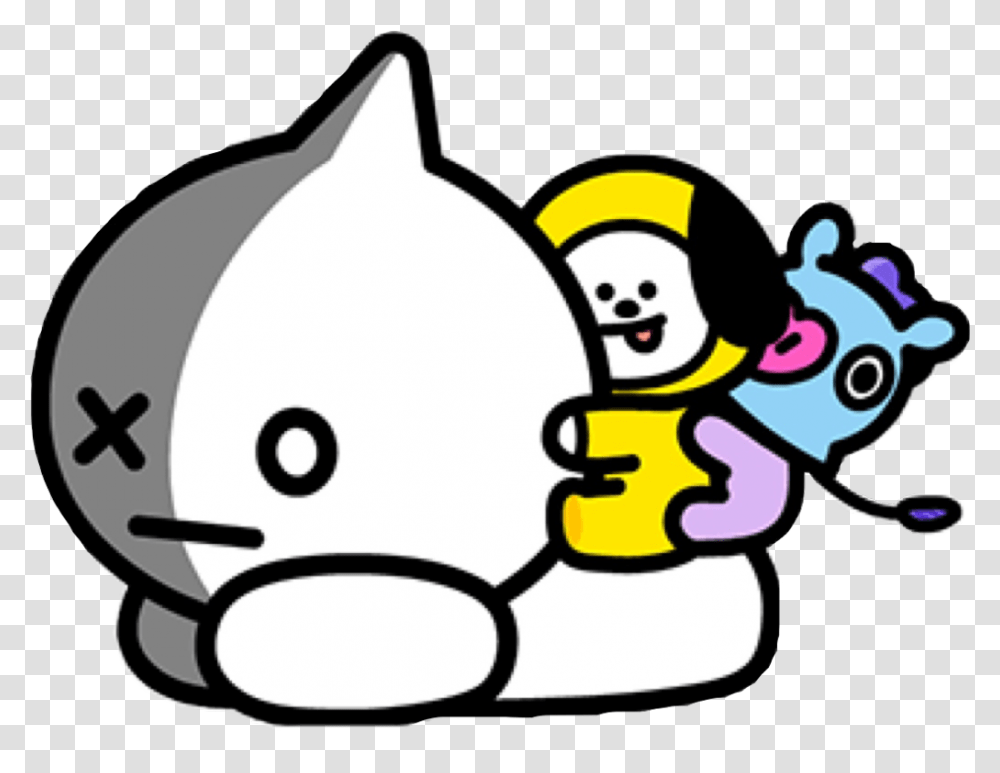 Van Chimmy Mang Stickersorry The Cutout Is Messy Bt21 Chimmy And Van, Stencil, Label Transparent Png