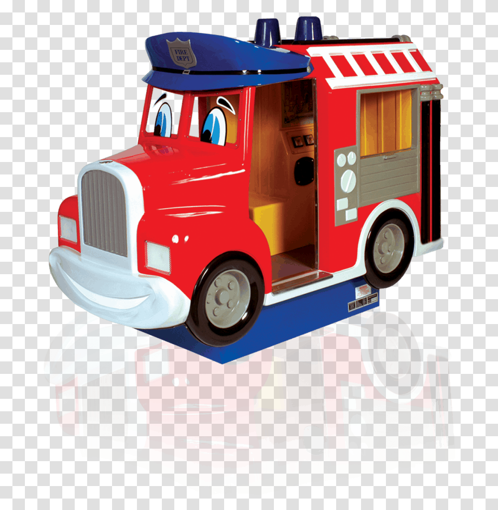 Van Fire Truck Kiddie Ride, Vehicle, Transportation, Wheel, Machine Transparent Png