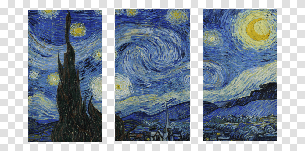 Van Gogh Starry Night, Modern Art, Painting, Canvas Transparent Png