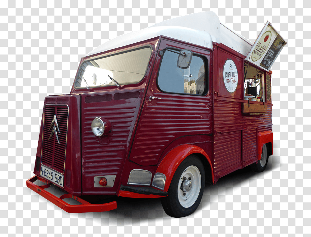 Van Truck Old Vintage Citron Food Truck, Fire Truck, Vehicle, Transportation, Caravan Transparent Png