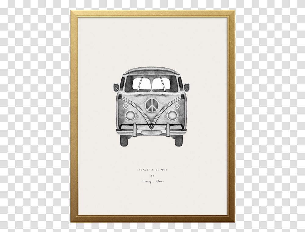 Van Watercolour Wall Art Print Vintage Car, Transportation, Vehicle, Drawing, Sketch Transparent Png