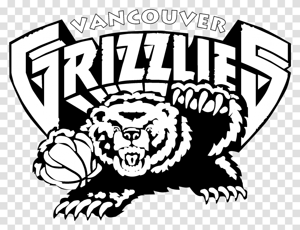 Vancouver Grizzlies Logo Black And White Vancouver Grizzlies Logo Svg, Stencil, Trademark Transparent Png