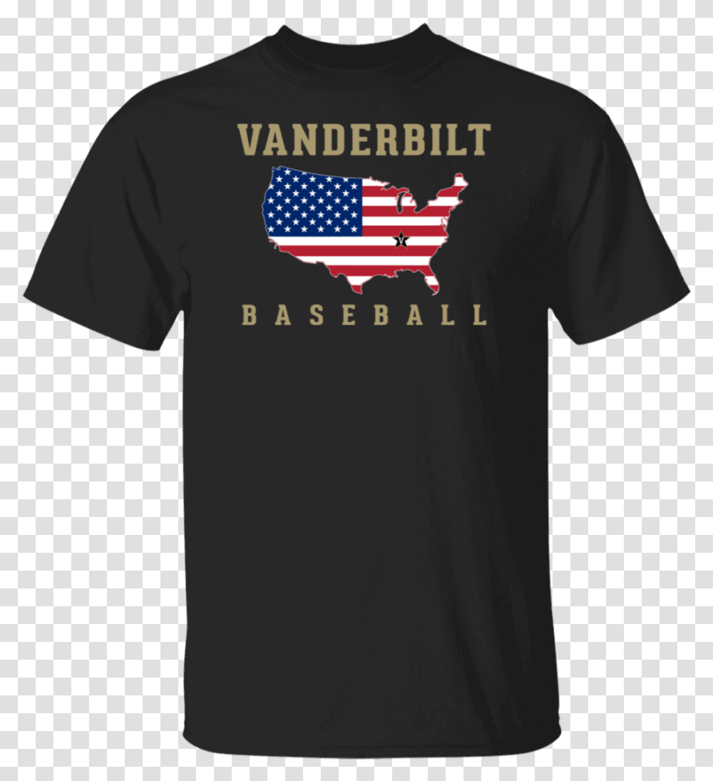 Vanderbilt Baseball Usa Flag Map Vandy Baseball T Shirt Usa, Apparel, T-Shirt Transparent Png