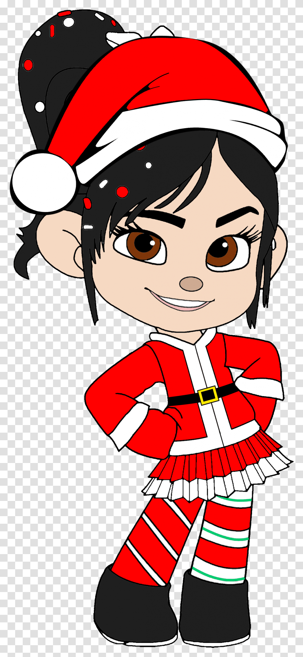 Vanellope As Mrs Claus With Santa Hat Felix Calhoun And Vanellope, Person, Human, Helmet Transparent Png
