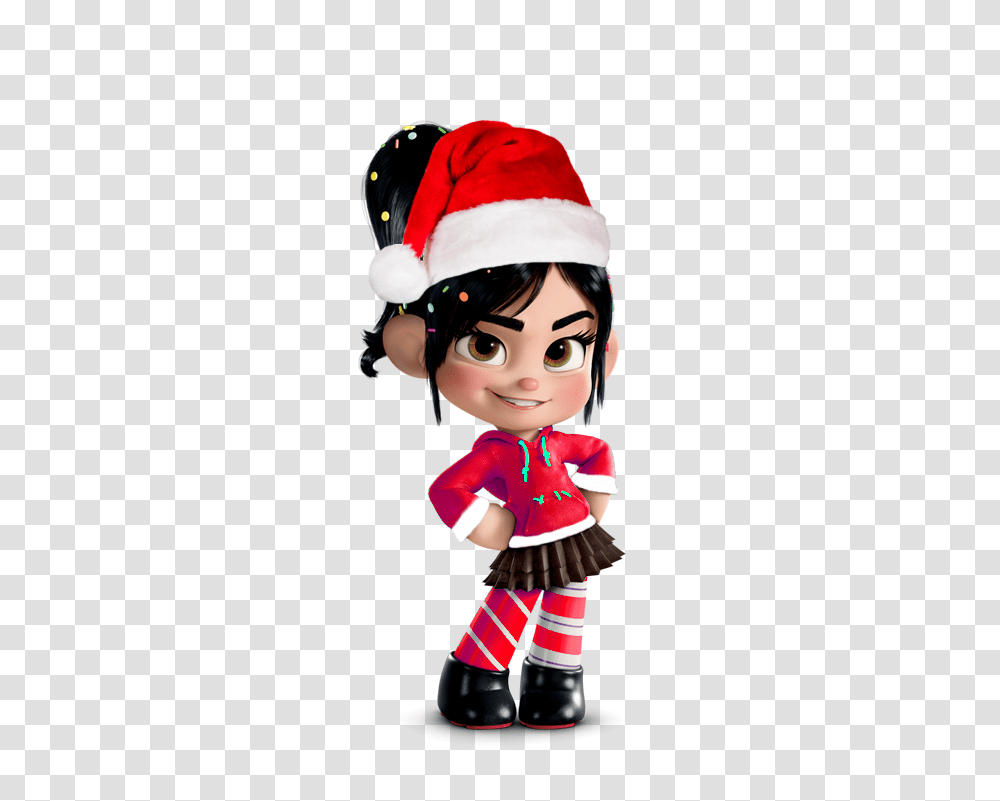 Vanellope In A Christmas Casual With Or Without Santa Hat, Doll, Toy, Person, Human Transparent Png