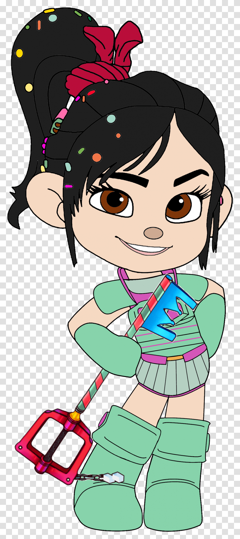 Vanellope In Her Ballistic Armour And With Her Keyblade Wreck It Ralph Vanellope Clipart, Drawing, Outdoors, Book Transparent Png