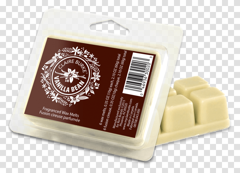 Vanilla Bean Wax Melts Chocolate, Food, Butter, Box, Label Transparent Png